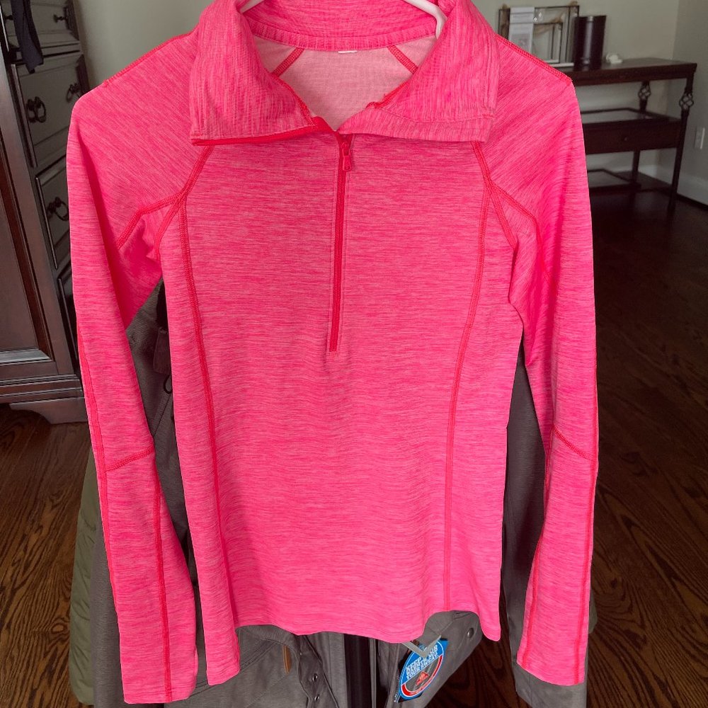 Pink Under Armour UA half zip top, size S